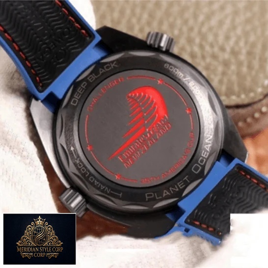 Omega Seamaster Planet Ocean Black Case Replica upside view