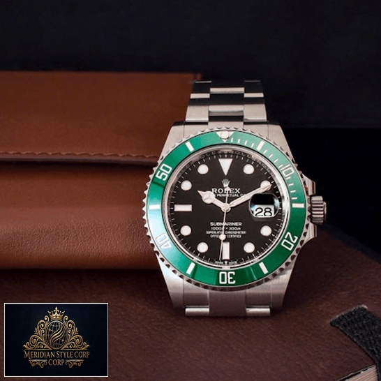 Rolex Submariner 126610LV Black Dial Replica leather table top