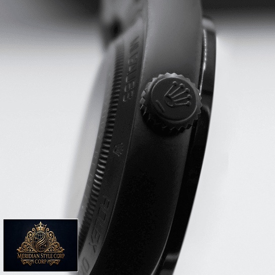 Rolex Milgauss 116400 Black Case Replica Left Side Black Crown Pusher