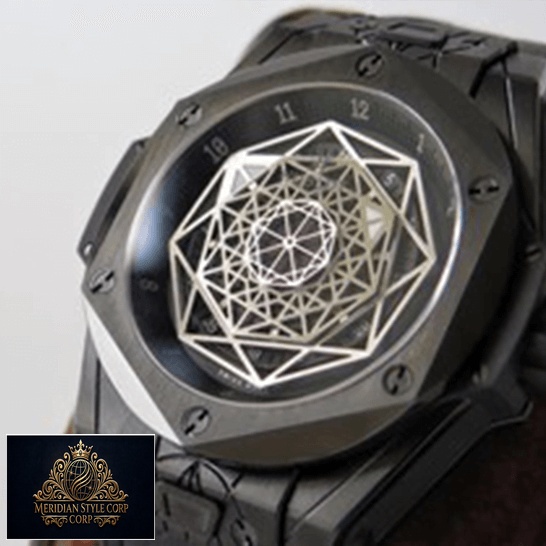 Hublot Big Bang All Black White Dial Replica front view white background