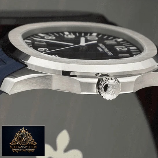 Patek Philippe Aquanaut Blue Dial 5168G-001 Replica side view crown