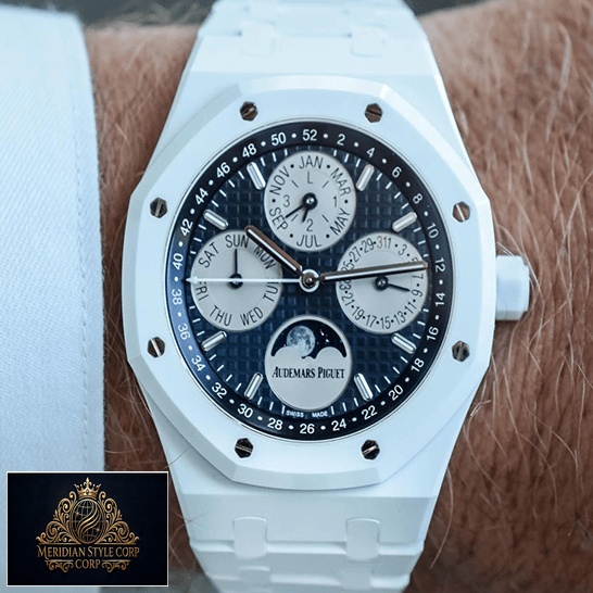 Audemars Piguet Blue Dial Moon 26574ST.OO_.1220ST.01 Replica on the man wrist
