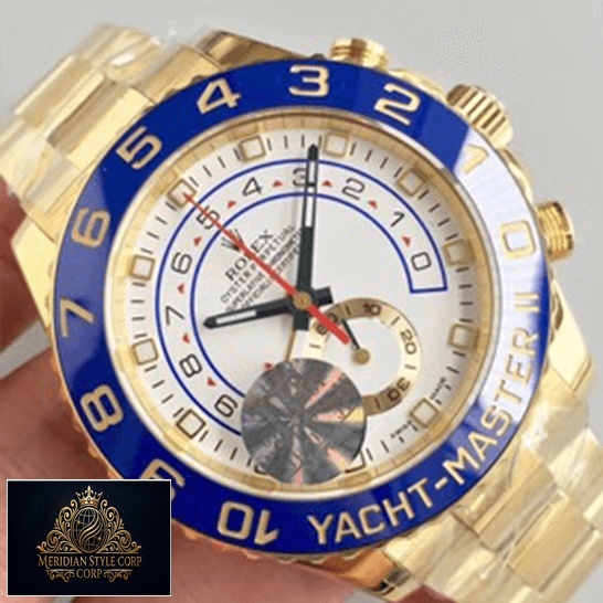 Rolex Yatch Master 116688 II Yellow Gold White Dial Replica on the ahnd