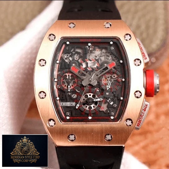 Richard Mille RM011 Automatic Black Dial Replica on the hand