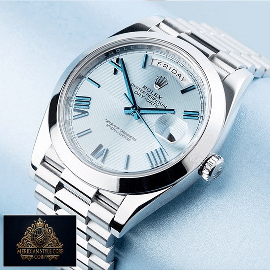 Rolex Day-Date 228206-0002 "Oyster Bracelet" Authentic Copy 1:1 rolex day dat e228206 stainless steel blue diagonal dial oyster man dial