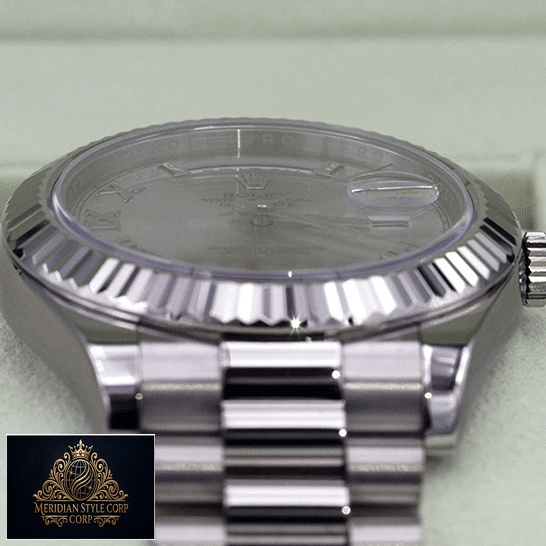 Rolex Day-Date 218239-0041 "White Roman Dial" First-Class Clone rolex day date218239 0041 replica steel