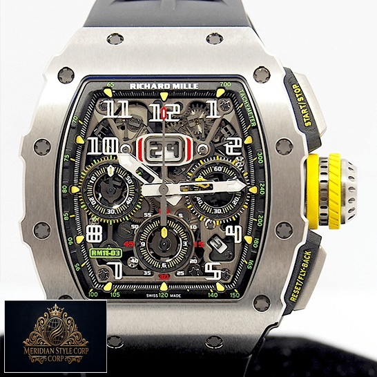Richard Mille RM01103 Titane Flyback Man Replica white background