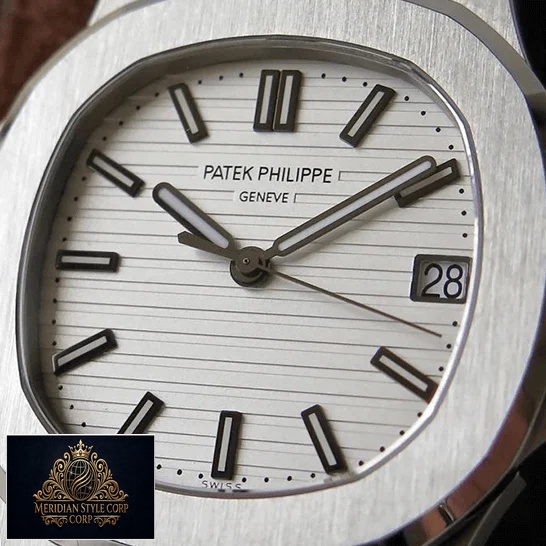 Patek Philippe Geneve Nautilus White Dial Steel Case Replica close front view