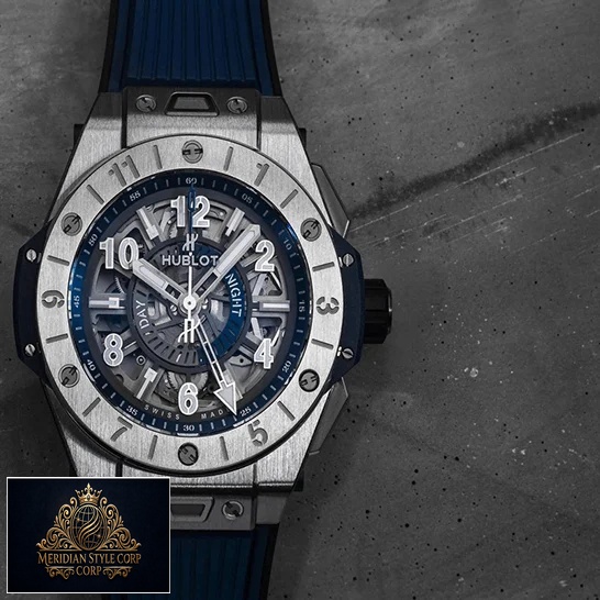 Hublot Big Bang Unico GMT 3 Blue Replica grey background