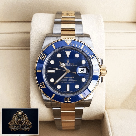 Rolex Submariner Date Two Tone Blue Dial 16613 Replica