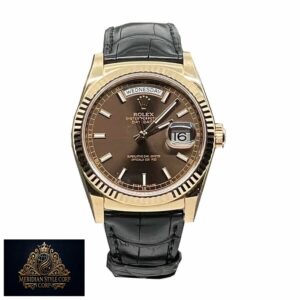 Rolex Day-Date 128238 “Black Leather” Super Accurate Clone