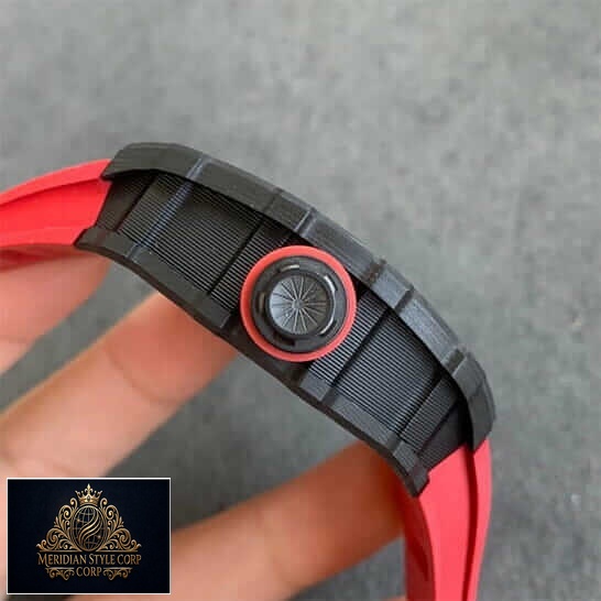 Richard Mille RM3502 Red Carbon Replica side view crown / push button