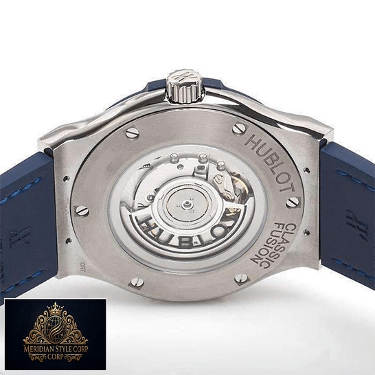 Hublot Classic Fusion Automatic Blue Sunray Stainless Steel Case Replica white background
