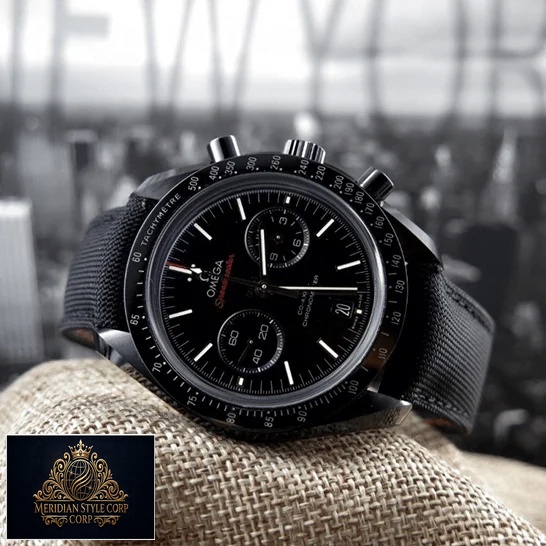 Omega Speedmaster Black Dial Rubber Black Bracelet Replica