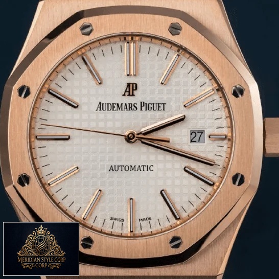Audemars Piguet Royak Oak White Dial Gold Replica close analog view