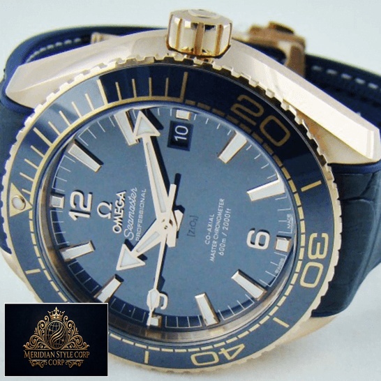 Omega Seamaster Blue Dial Ocean Steel Replica white background
