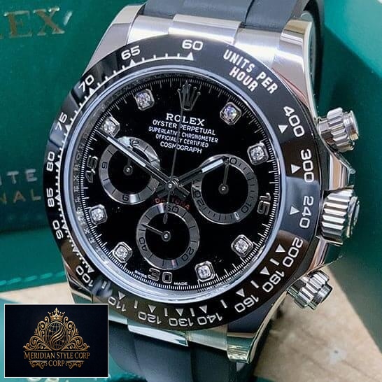Rolex Daytona Oysterflex 116519LN Dial is Black with Diamond Replica
