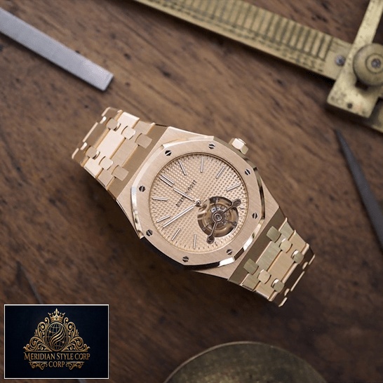 Ap Royal Oak Tourbillion Extra Plat Man Replica on the table