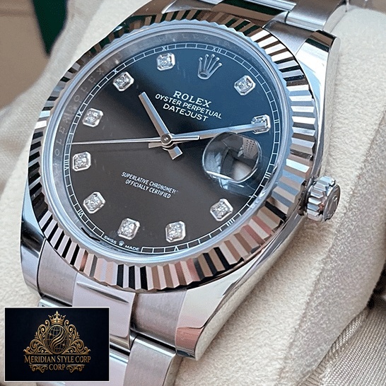 Rolex Datejust Black Dial Oyster Bracelet Replica rolex watch in box