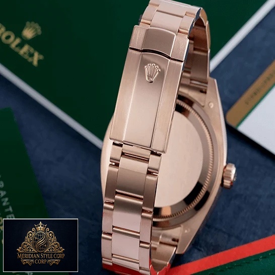 Rolex Sky-Dweller 326935-0007 Rose Gold Oyster Bracelet Fold Clasp on the Rolex Logo Replica