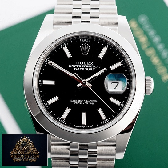 Rolex Datejust 11823 Black Dial Steel Jubilee Replica next to warranty card