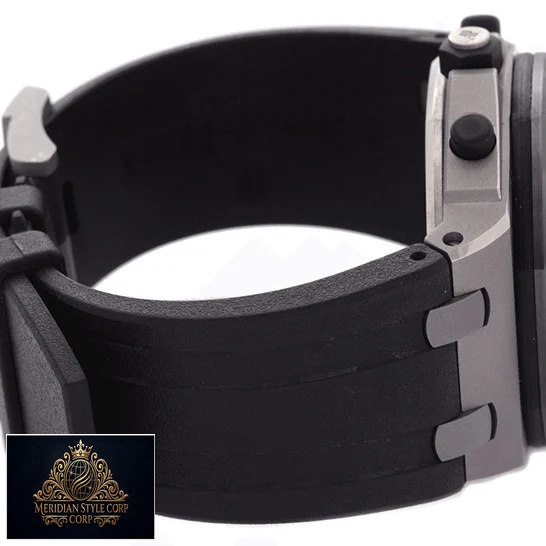 Audemars Piguet Royal Oak Black Rubber Bracelet Replica side view white background