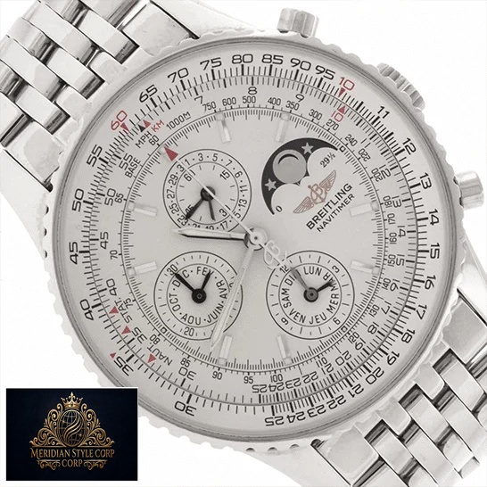 Breitling Navitimer White Dial Replica close analog view