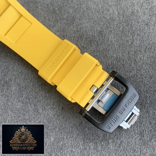 Richard Mille RM3501 Yellow Rubber Bracelet Replica opened clasp
