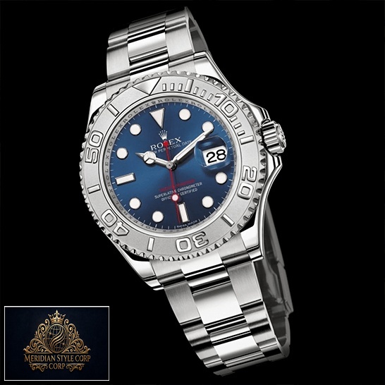 Rolex Yacht Master 116622 Blue Dial Replica black background