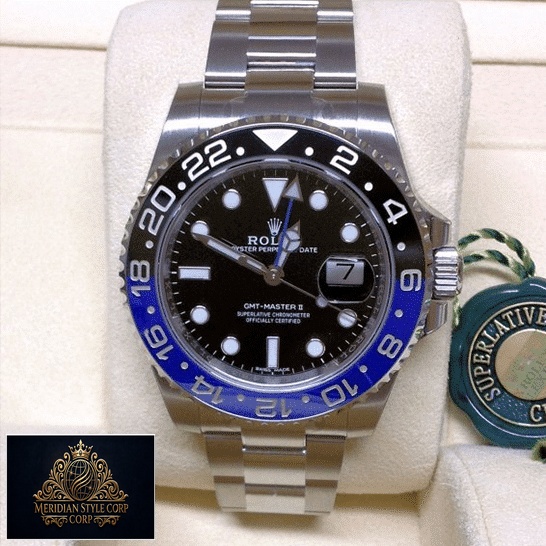 Rolex GMT-Master II Black Dial Batman Bezel 116710BLNR Oyster Replica in the Rolex box