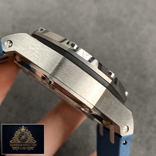 Audemars Piguet Royal Oak Steel Case Replica side view and grey background
