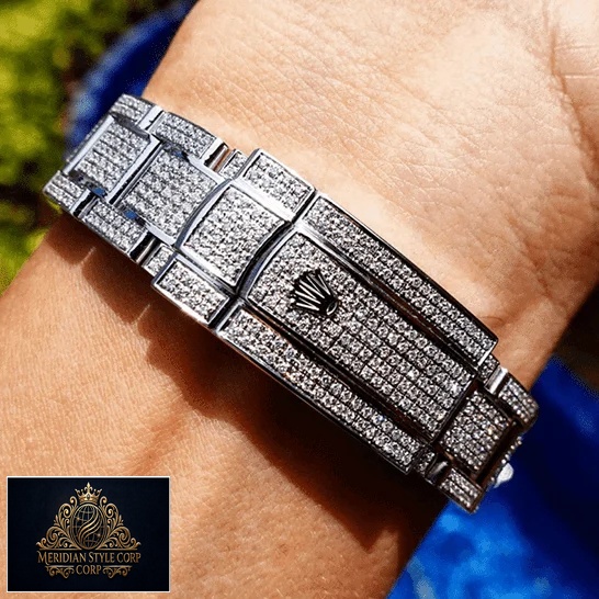 Rolex Datejust 126300 Diamond Custom Bracelet Fold Clasp on the Rolex logo Replica