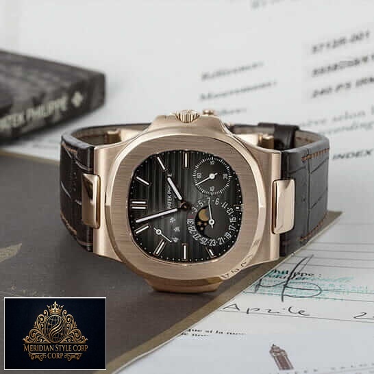 Patek Philippe 5712R Rose Gold Bezel Black Dial Replica side view