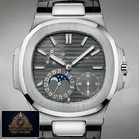 Patek Philippe Nautilus Moon Phase Replica grey background