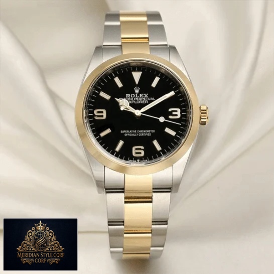 Rolex 2021 Explorer 124273 Black Dial Replica cream tulle background