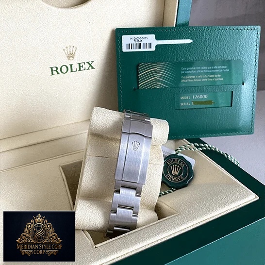 Rolex Oyster Perpetual 126000 Stainless Steel Oyster Bracelet Replica& Guarantee Card in the Green Rolex Box