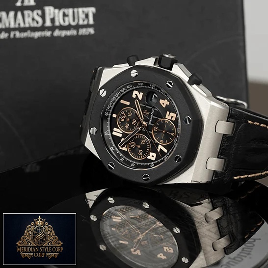 Audemars Piguet 26298SK.OO_.D101CR.01 Black Leather Bracelet Replica on the box
