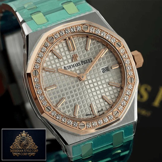 Audemars Piguet Diamond Bezel White Dial Replica on the ap box