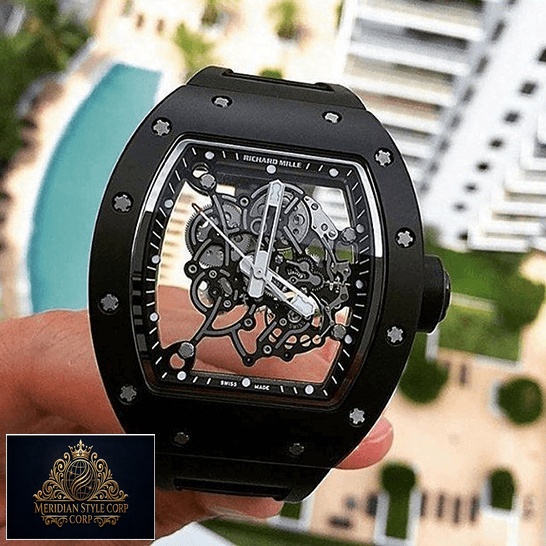 Richard Mille RM055 Skeleton Black Bezel Replica front view