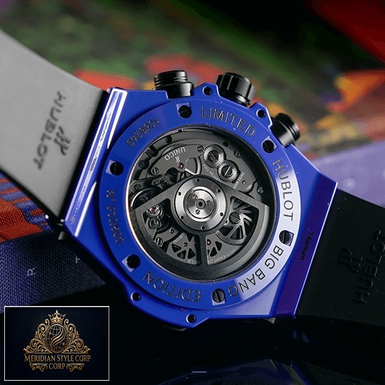 HUblot Big Bang UInico Blue Magic 411.ES_.5119 Replica blue steel case