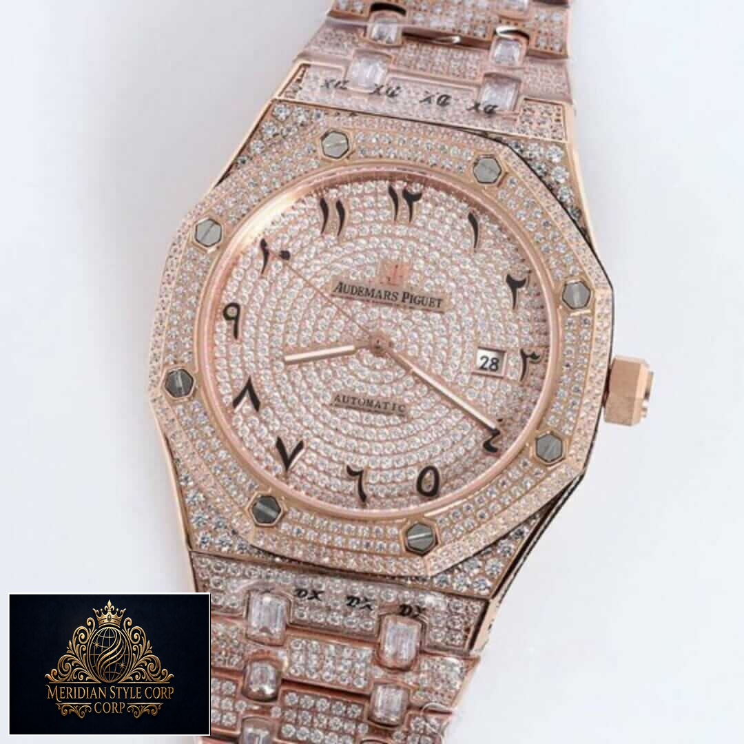 Audemars Piguet Royal Oak AP160SF296 "Iced Out Rose Gold" Top Grade Replica Yeni Proje 32