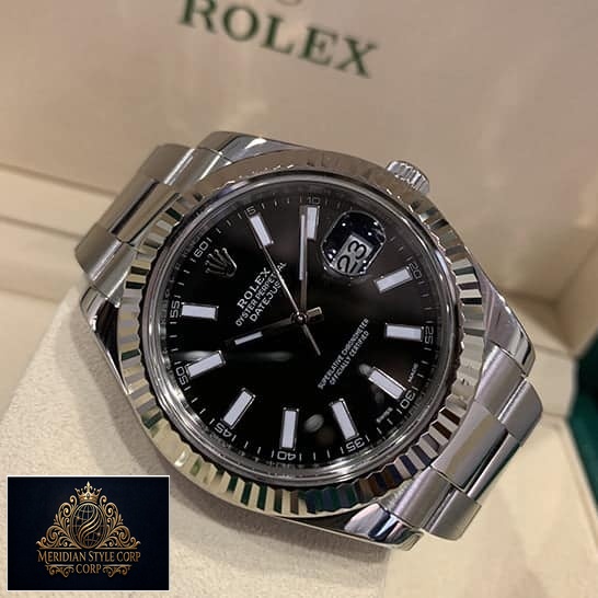 Rolex Datejust II Automatic Black Dial 116334BKSO Fluted Bezel Replica in the box