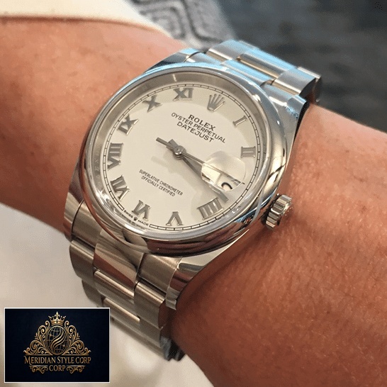 The Rolex Datejust 126200-0008 on his arm
