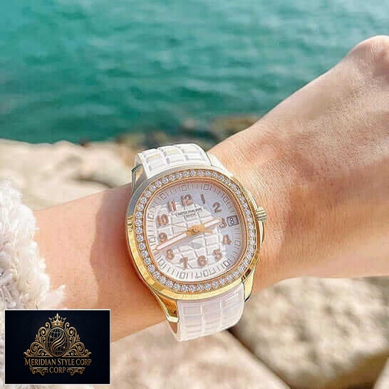 Patek Philippe Aquanaut Diamond Bezel White Rubber Bracelet Replica