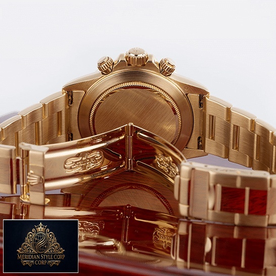 Rolex Daytona 116523 Yellow Gold Oyster Open Fold Clasp on the Rolex Logo Replica