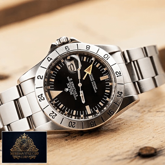 Rolex Explorer II 1655 (Antique) WARO025 Black Dial Oyster Bracelet Replica on the table