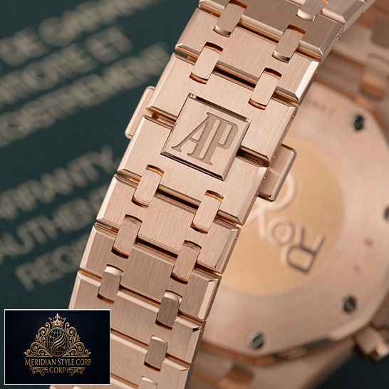 Audemar Piguet Royal Oak Rose Gold Stainless Steel Bracelet Replica upside view