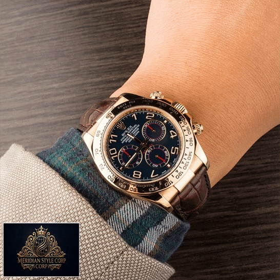 Rolex Daytona Yellow Gold Case 116518 Replica on his arm