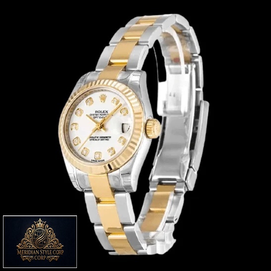 Rolex Datejust 179173 Yellow Gold Fluted Bezel Replica Black Background