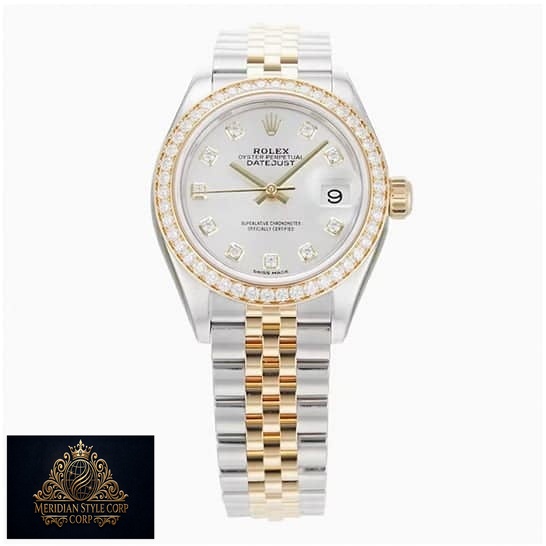 Rolex Datejust Diamond White Dial Replica White background